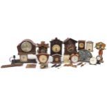 Early 20th century and later clocks including cuckoo, oak cased Westminster chiming and Smiths