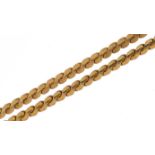 Broken 9ct gold S link necklace, 60cm in length, 7.1g