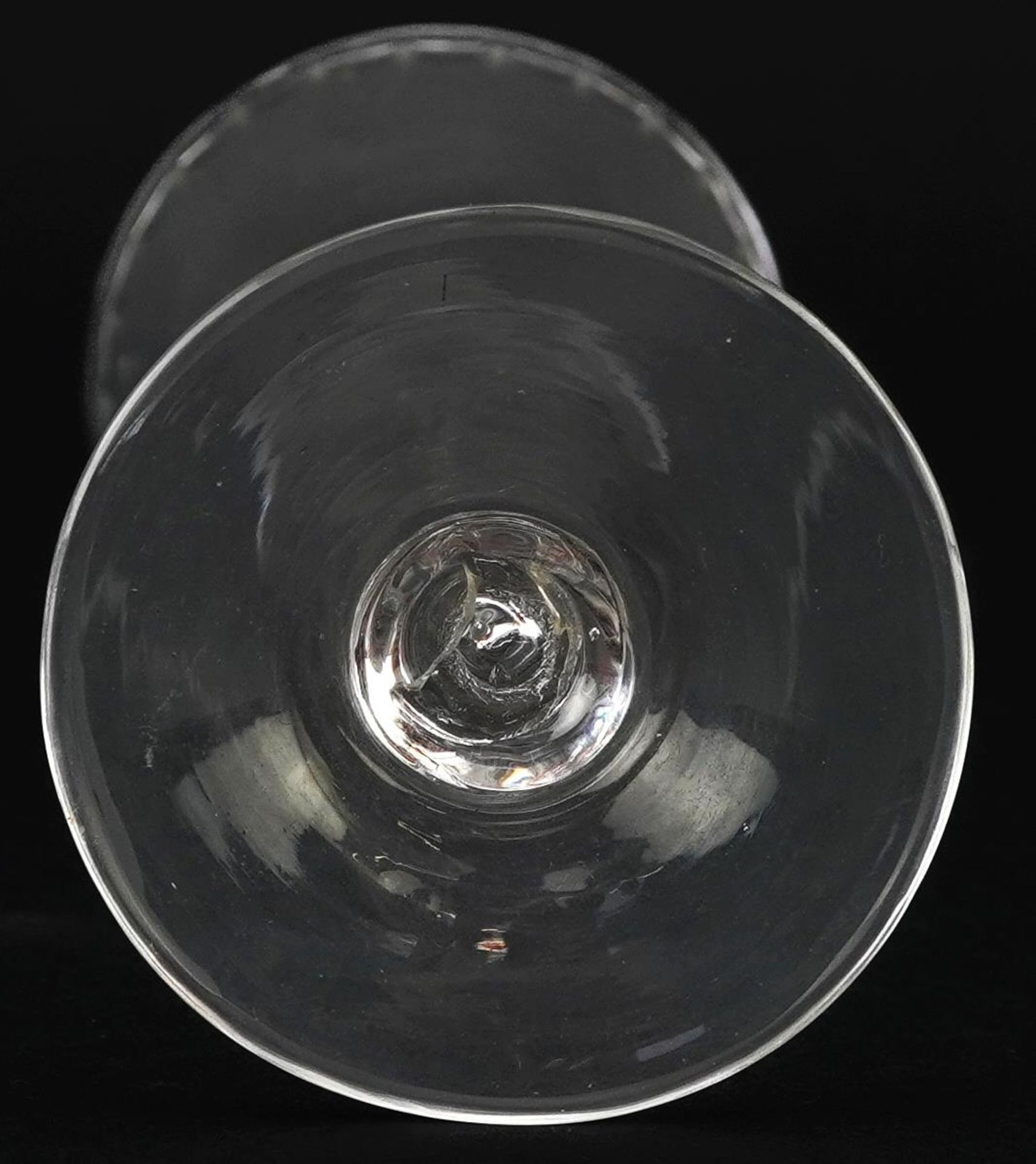 18th century excise wine glass with hollow stem, 15cm high - Image 4 of 4
