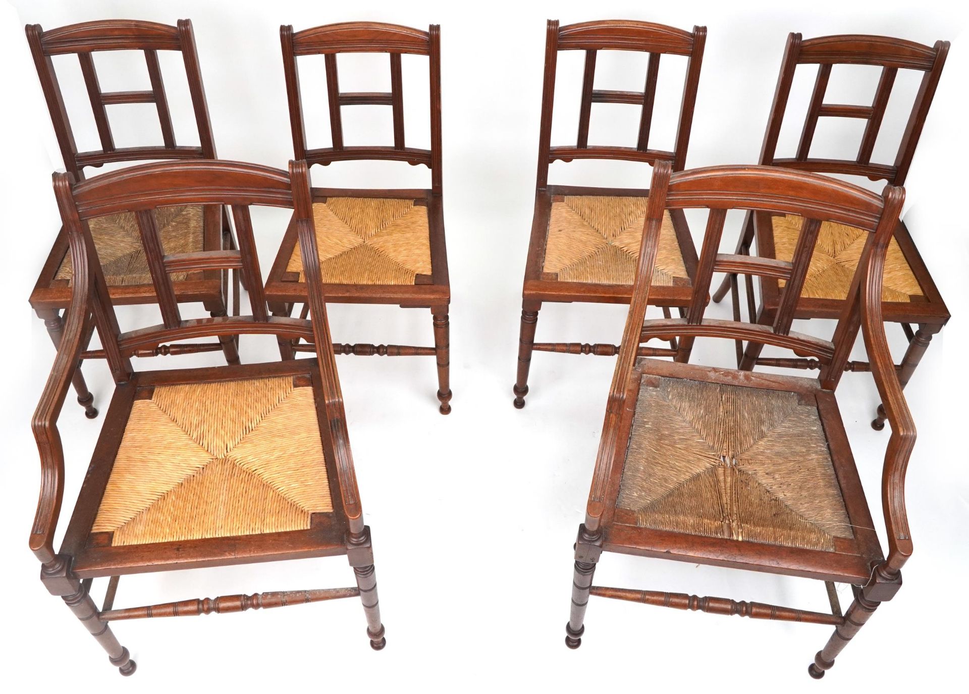 Blyth & Sons of Chiswell Street London, set of six Victorian aesthetic walnut dining chairs - Image 2 of 4