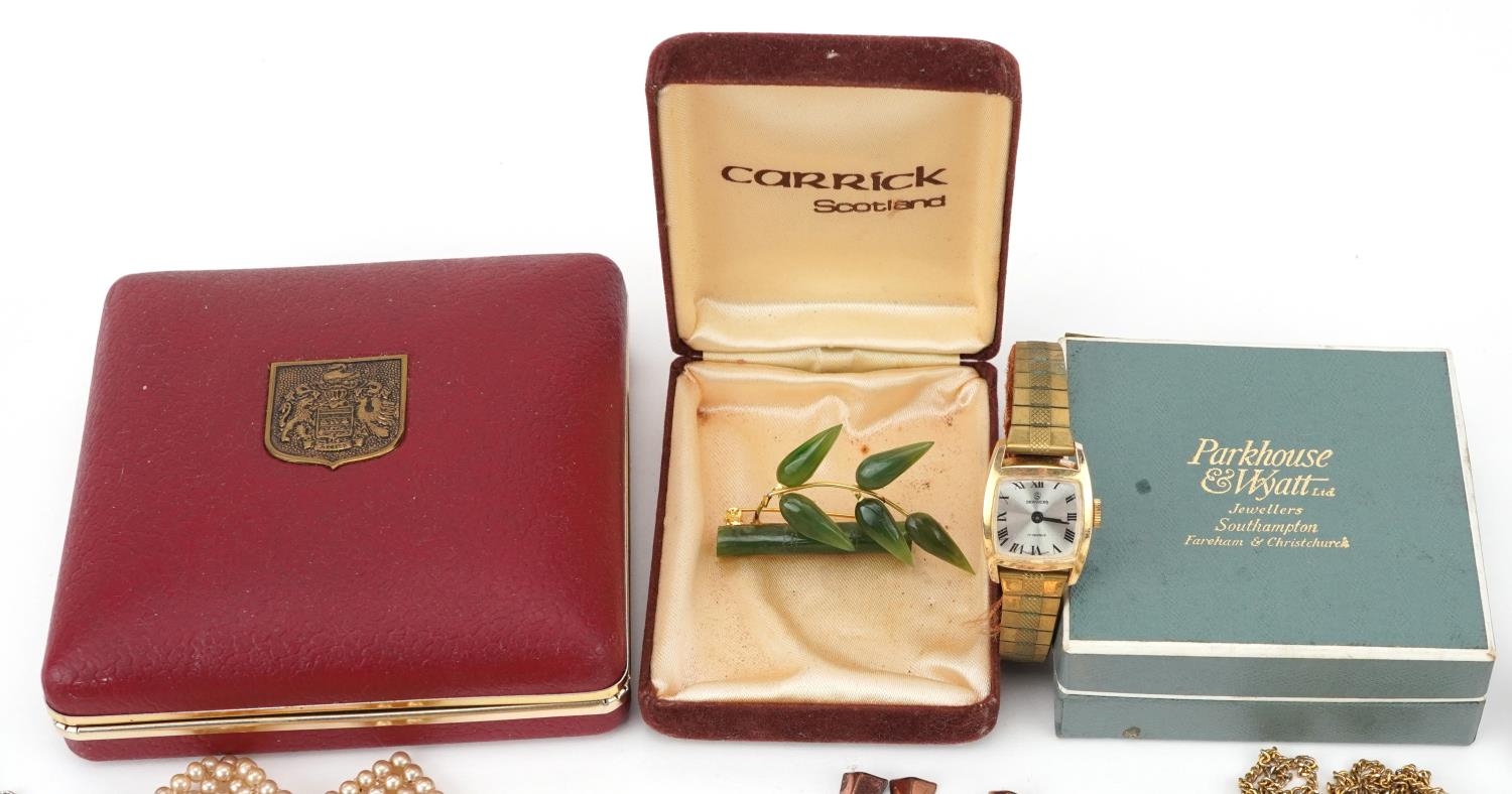Antique and later jewellery and wristwatches including Victorian gold plated bracelet with love - Image 2 of 5