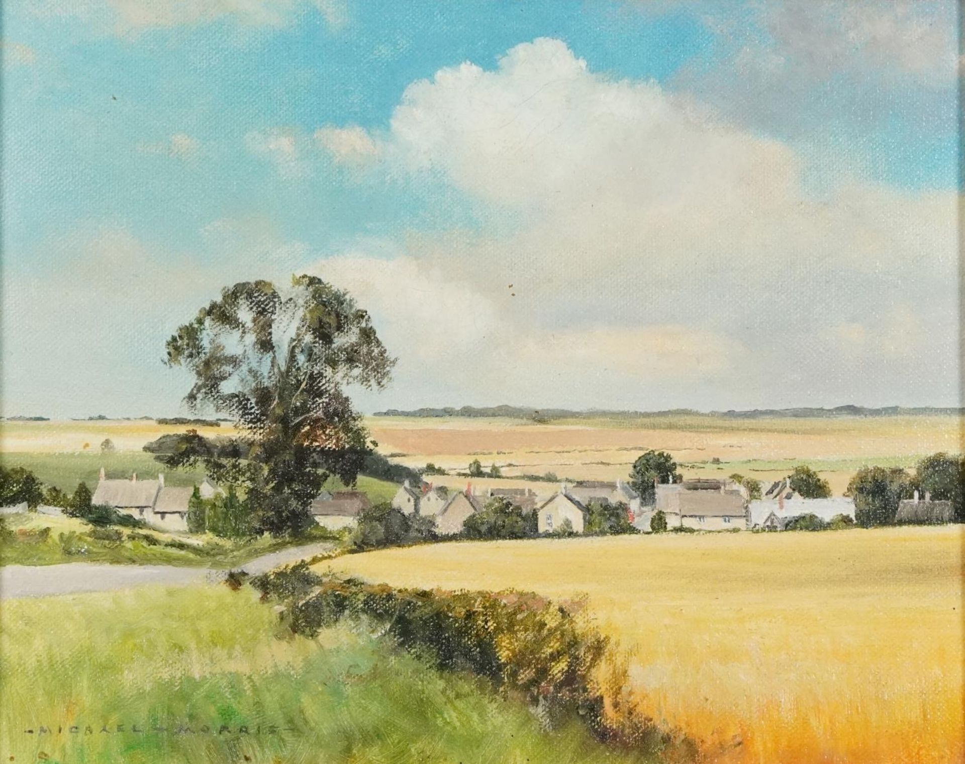 Michael Morris - Near Charlbury Oxfordshire, contemporary oil on canvas, inscribed Stacey Marks