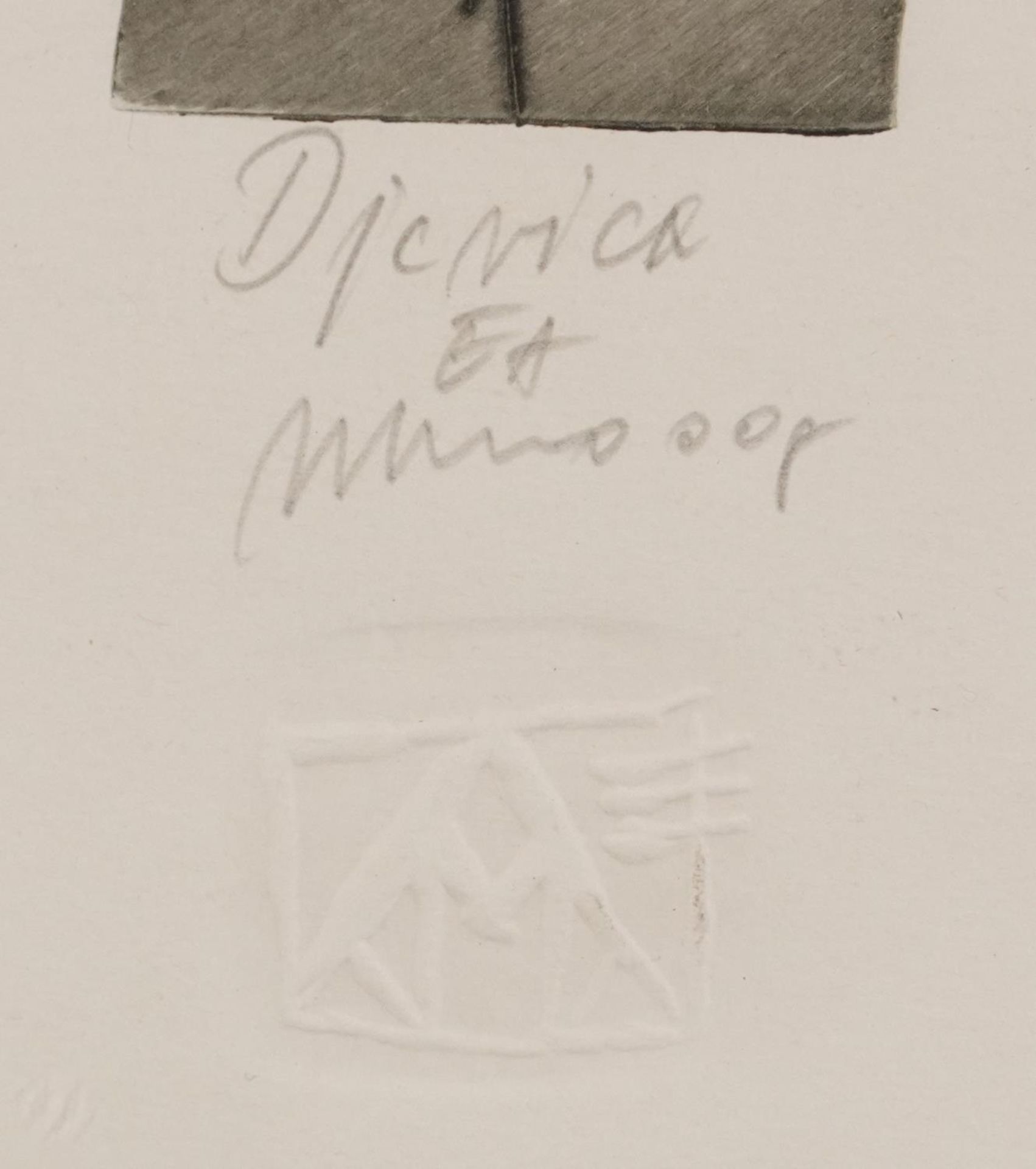 Jelaca Marinko - Dievica, pencil signed drypoint etching, inscribed label verso, framed and - Bild 3 aus 5