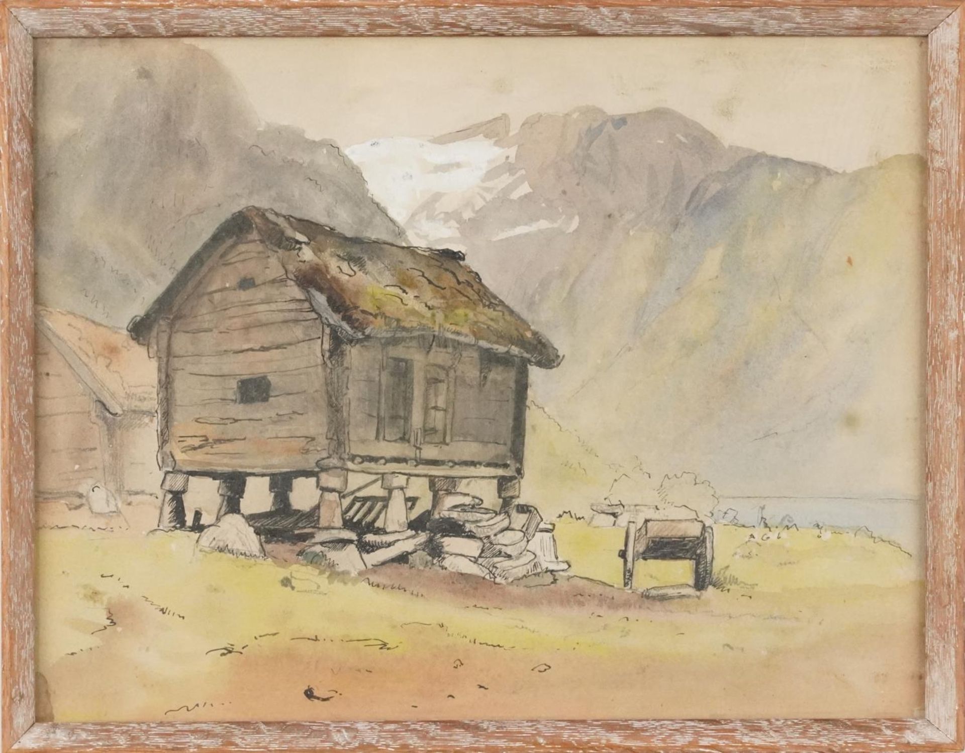 Hans Dahl - Balestrand Huts, two 19th/early 20th century Norwegian school and ink and - Bild 3 aus 10