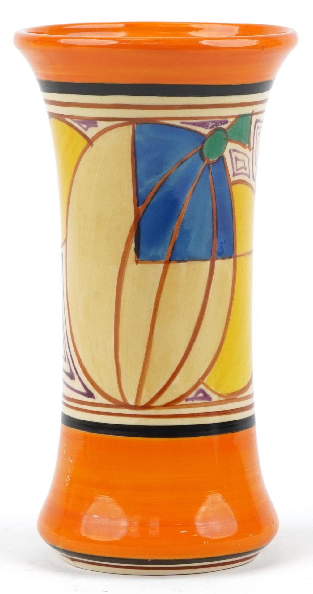 Clarice Cliff, Art Deco Fantastique Bizarre vase hand painted in the melon pattern, numbered 205 - Bild 3 aus 7