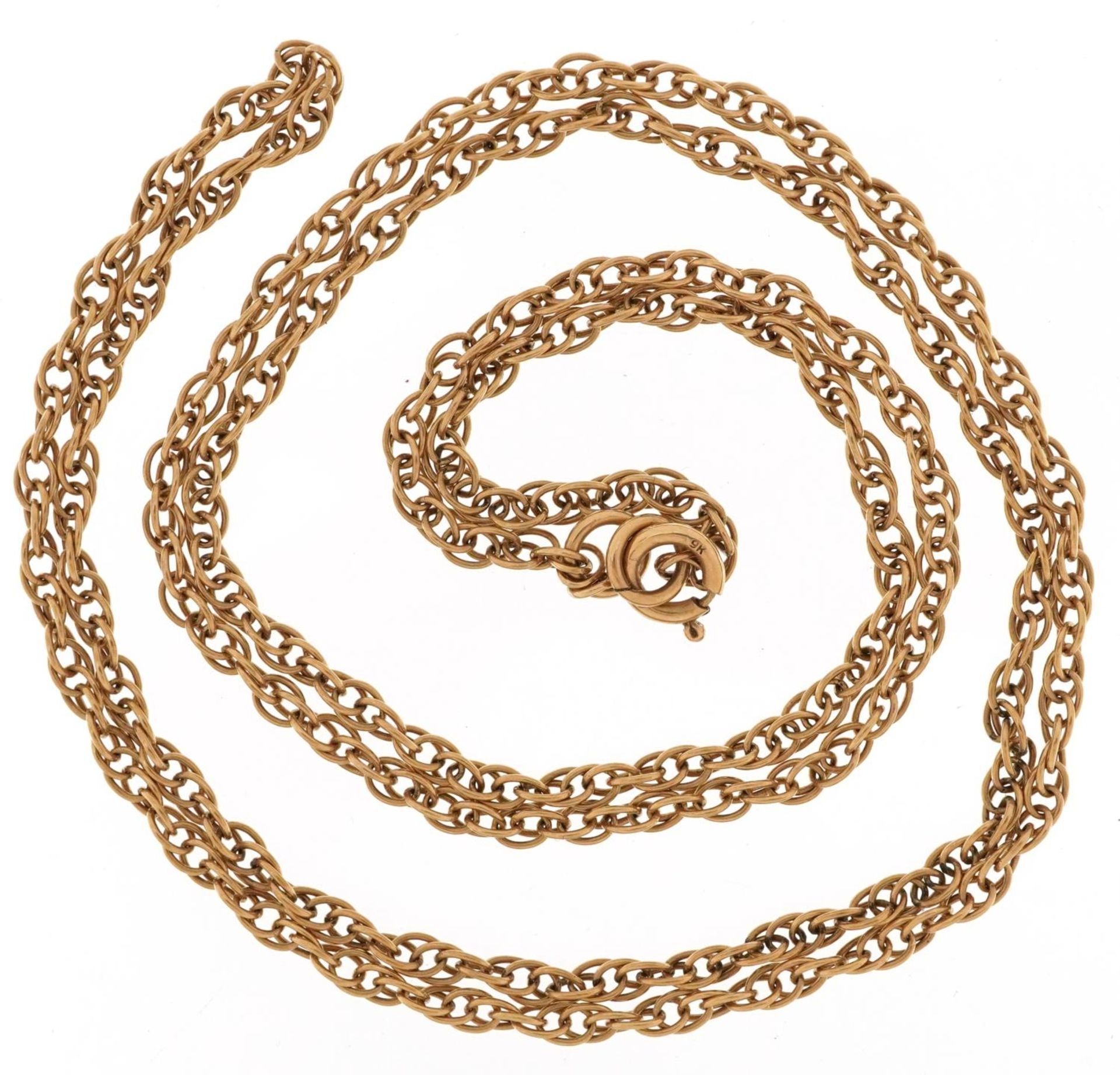 9ct gold multi chain link necklace, 34cm in length, 6.9g - Bild 2 aus 3