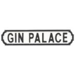 Novelty hand painted Gin Palace sign, 65cm wide