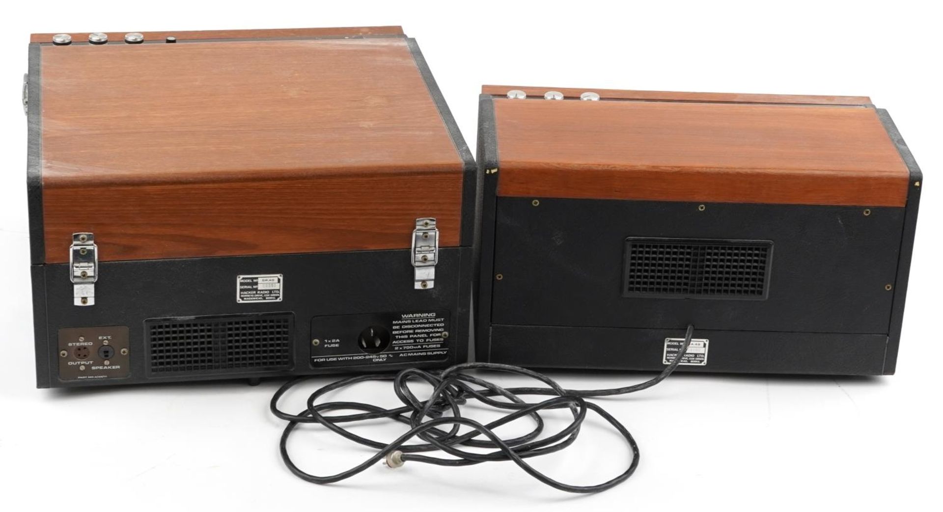 Vintage teak Hacker Grenadier record player, model SP25 MK111 and stereo amplifier model GP45, the - Bild 6 aus 8