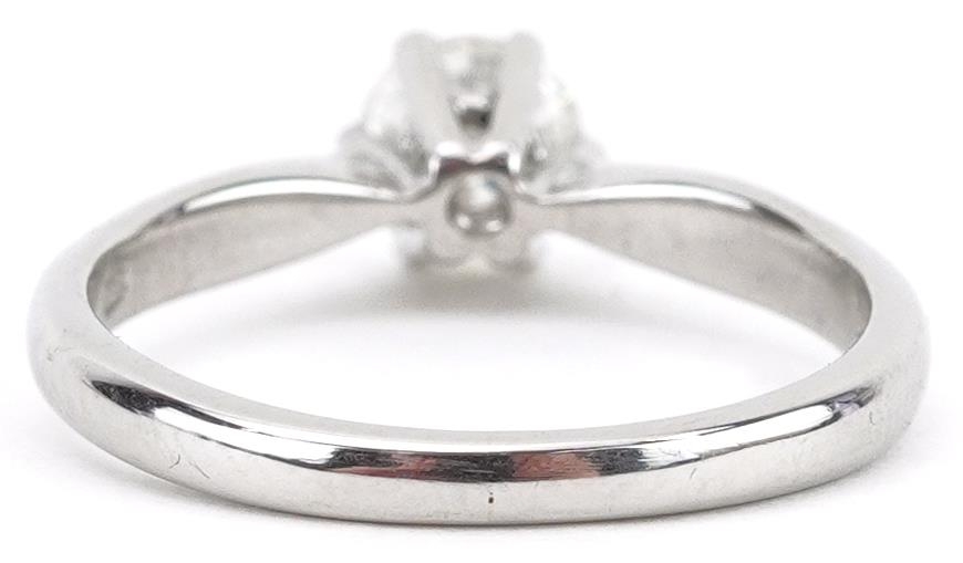 Platinum diamond solitaire ring, the diamond approximately 0.50 carat, size K/L, 3.7g - Image 2 of 6