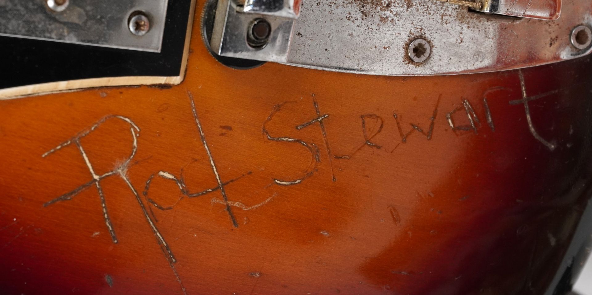 Rod Stewart interest Seamus six string electric guitar engrave Rod Stewart by Rod Stewart whilst - Bild 6 aus 8