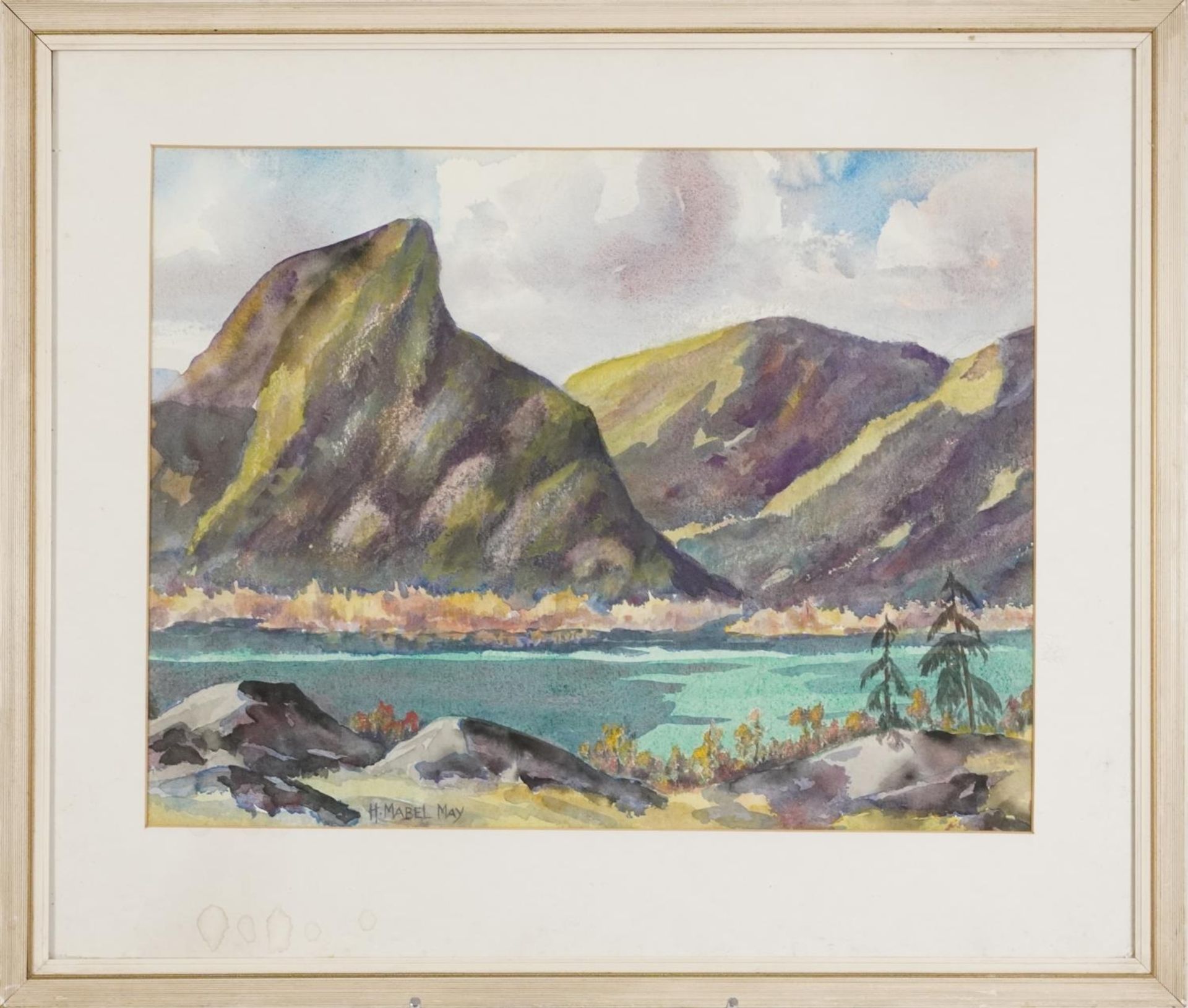 Manner of Henrietta Mabel May - Landscape, Canadian school watercolour on paper, mounted, framed and - Bild 2 aus 5