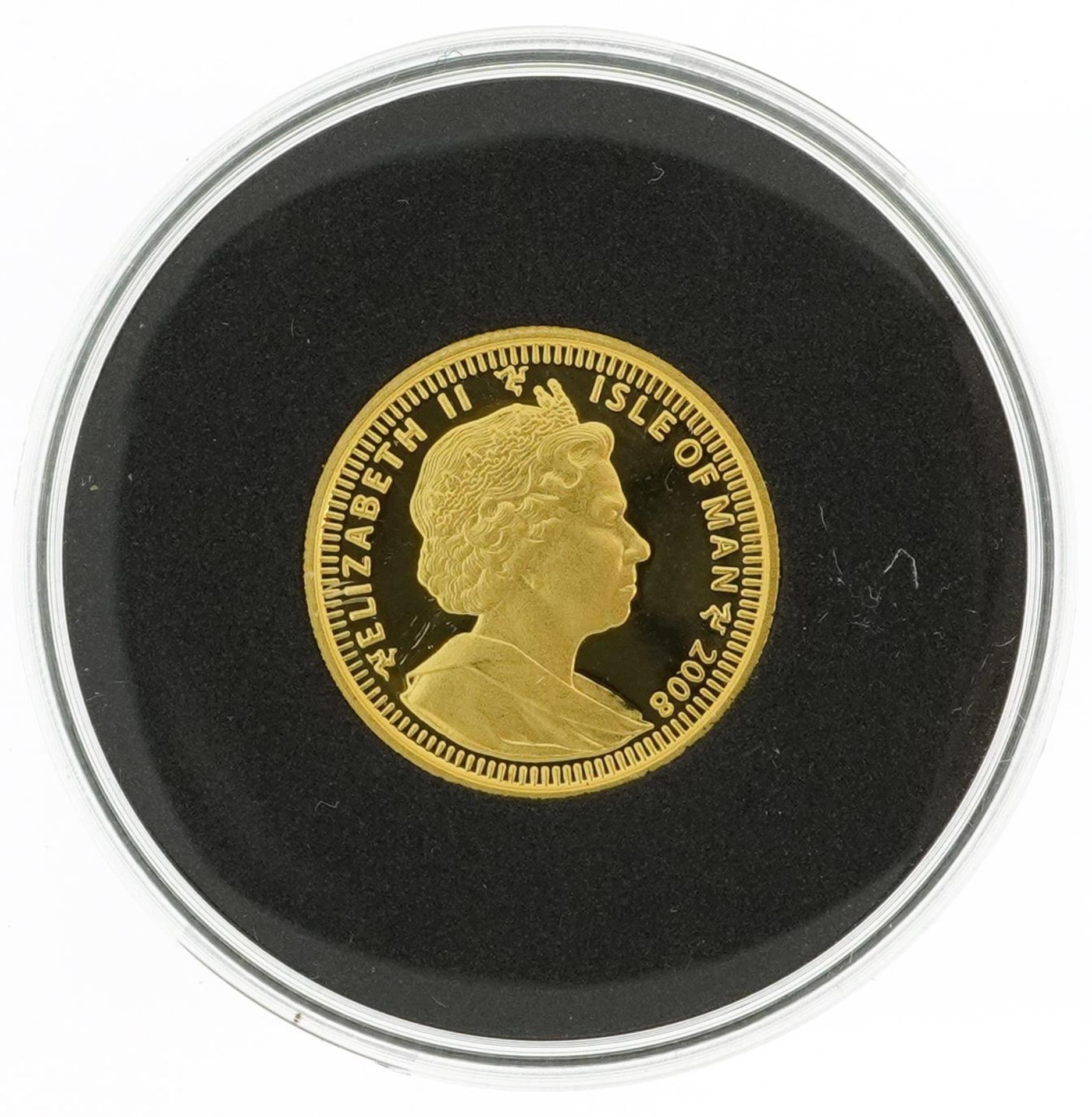 Elizabeth II Isle of Man 2008 proof pure gold Angel, Special Edition 25th anniversary housed in a - Bild 3 aus 5