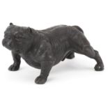 Patinated bronze Bullmastiff, impressed marks to the base, 19cm in length