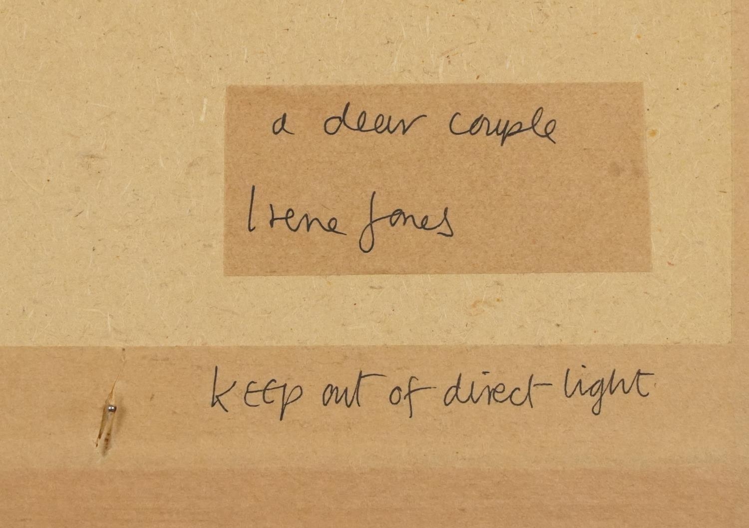 Irene Jones - A dear couple, Cornish school gouache on paper, details and inscription verso, - Image 6 of 6