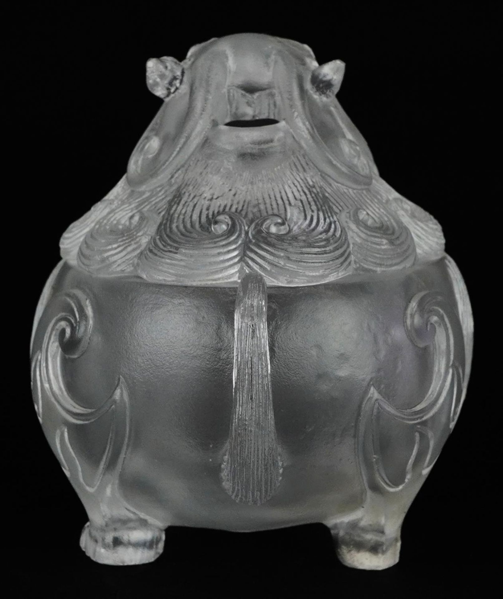 Chinese crystal censer and cover in the form of a qilin, 8.5cm in length - Bild 3 aus 7