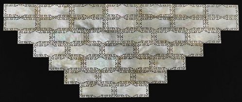 Good collection of Chinese Canton mother of pearl gaming counters finely carved and pierced with