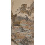 Manner of Huang Shanshou - River landscape applied in the Tang Yin style, Chinese ink and