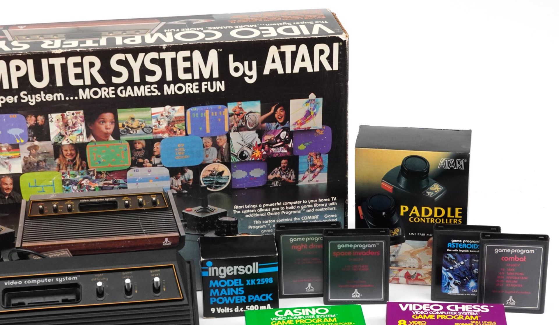 Vintage Atari video computer system with box model CX-2600 - Image 3 of 5