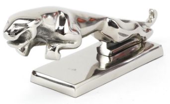 Automobilia interest cast metal paperweight in the form of a Jaguar car mascot, 31cm in length