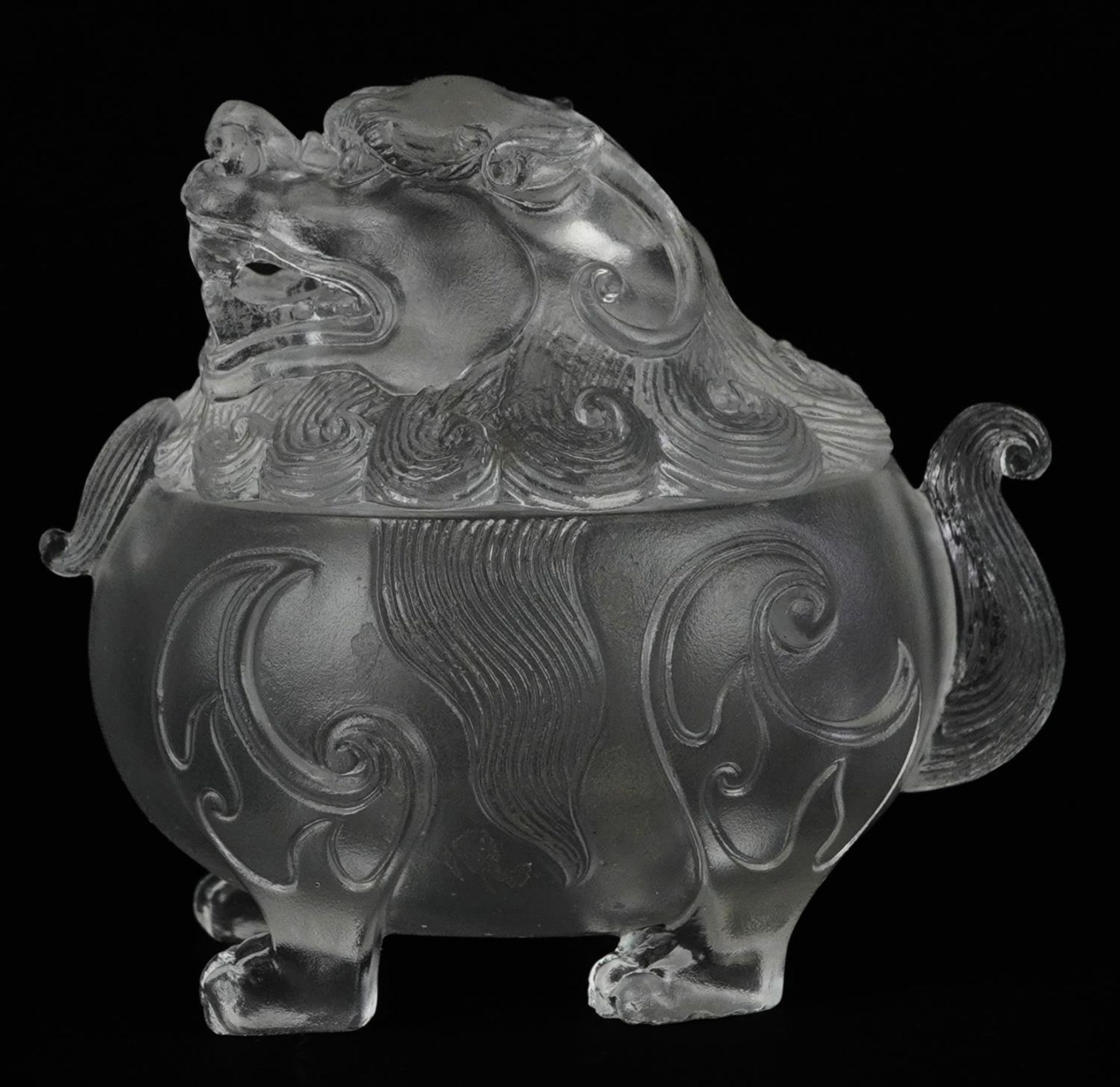 Chinese crystal censer and cover in the form of a qilin, 8.5cm in length - Bild 2 aus 7