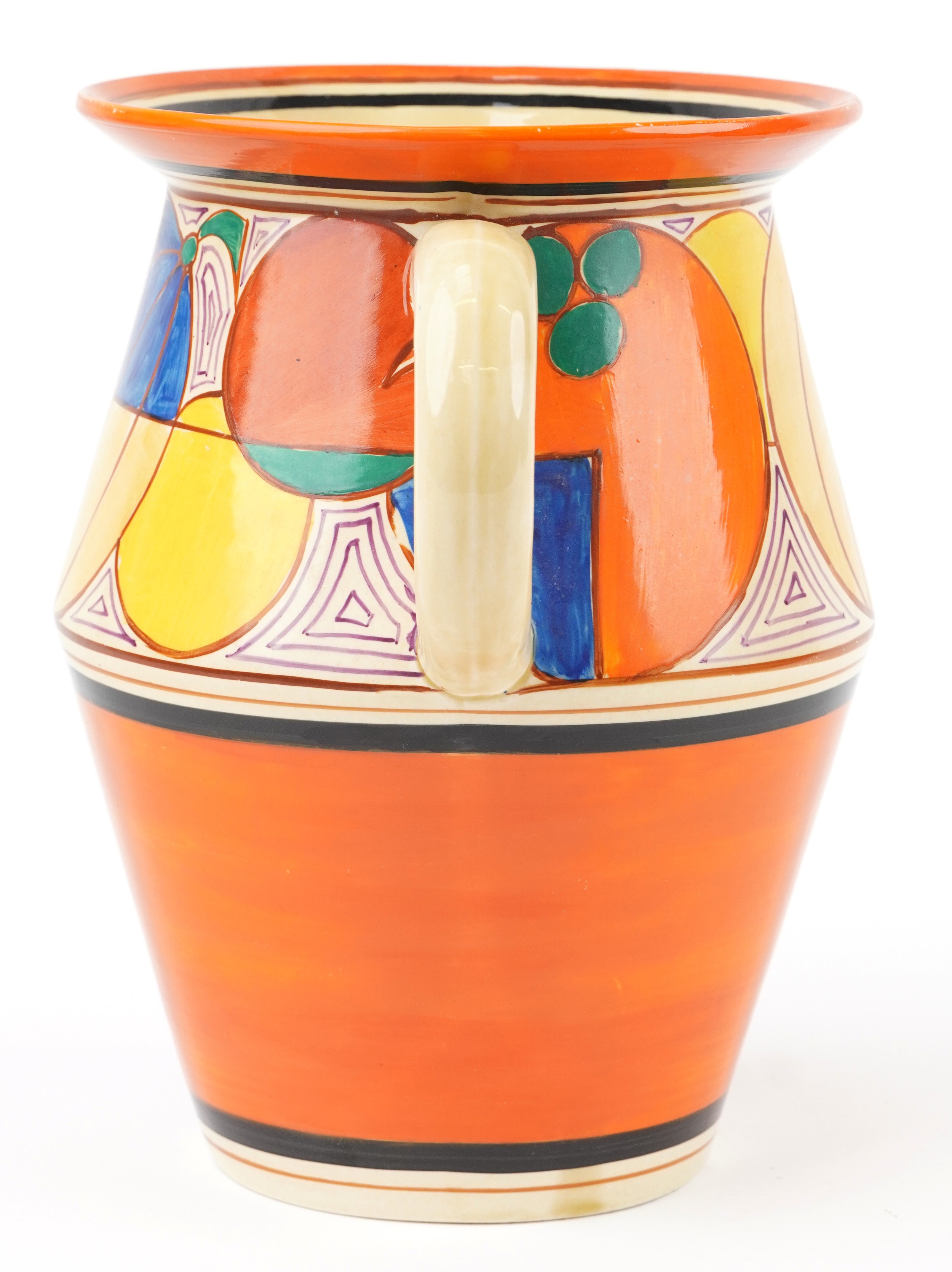 Clarice Cliff, large Art Deco Fantastique Bizarre Tolphin wash jug hand painted in the melon - Image 5 of 8