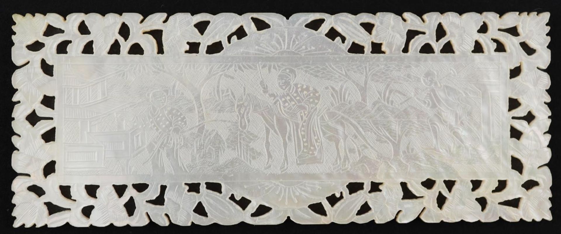 Good collection of Chinese Canton mother of pearl gaming counters finely carved and pierced with - Image 13 of 14