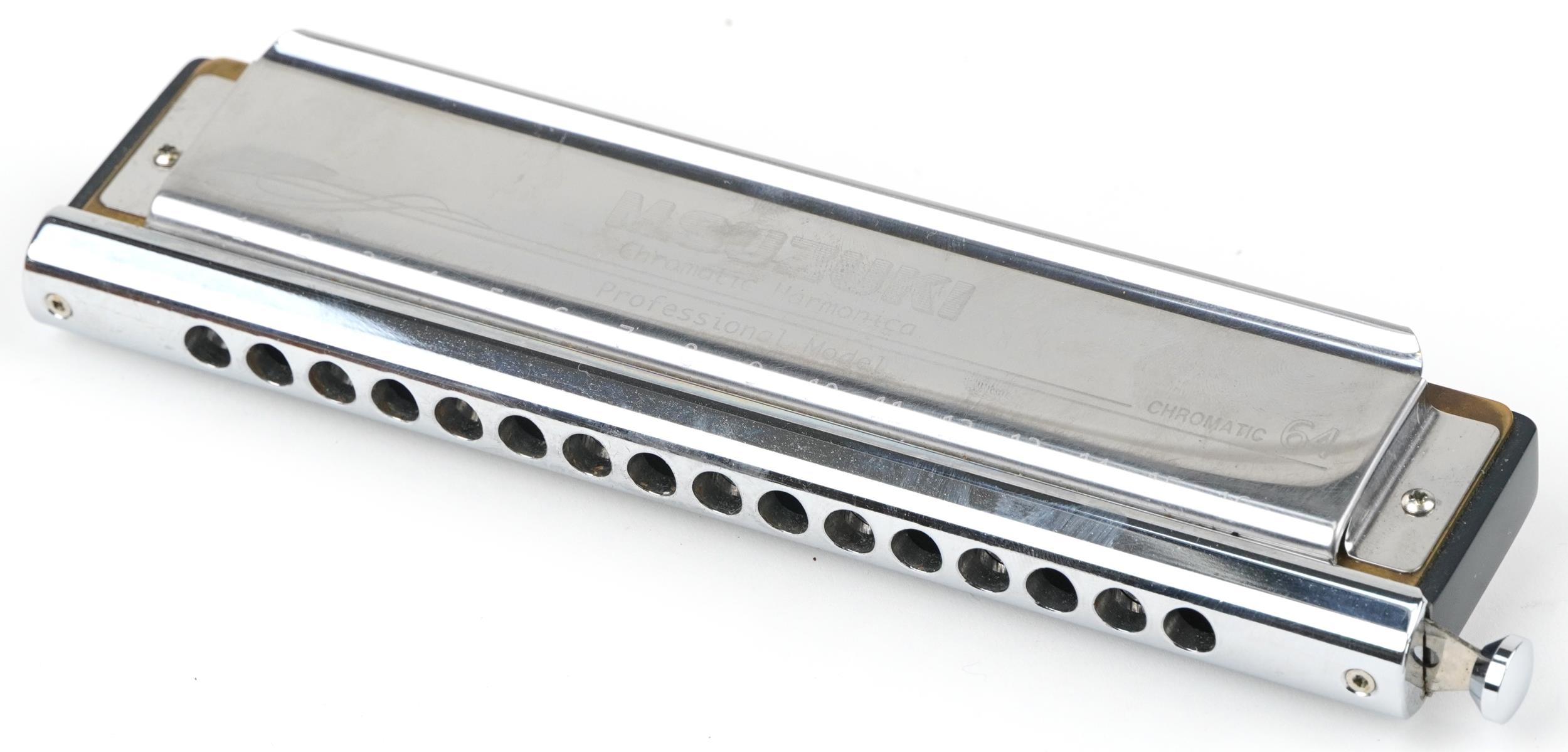 M Suzuki Professional model chromatic harmonica with fitted box, model SC-64, 21cm in length - Image 2 of 4