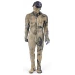 Neil Wilkinson, contemporary Brutalist sculpture with resin of a nude male, Fragmentation, 38.5cm