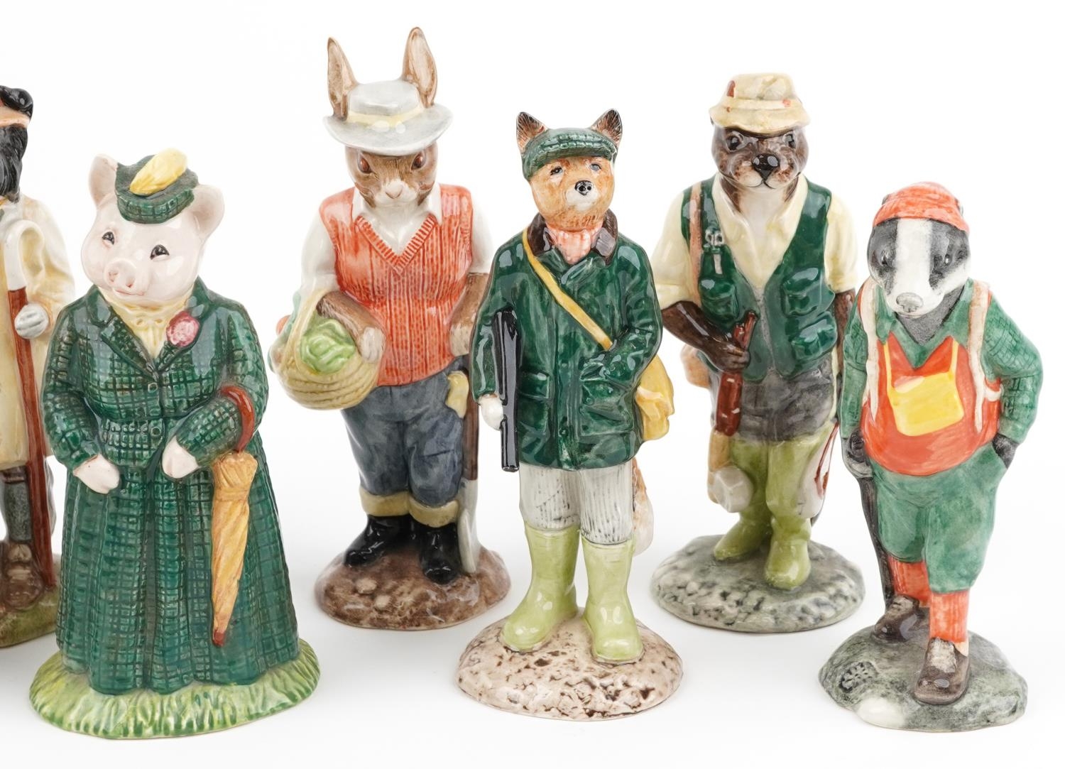 Eight Beswick Country Folk figures including Mrs Rabbit Baking, Hiker Badger, Fisherman Otter, - Image 3 of 4