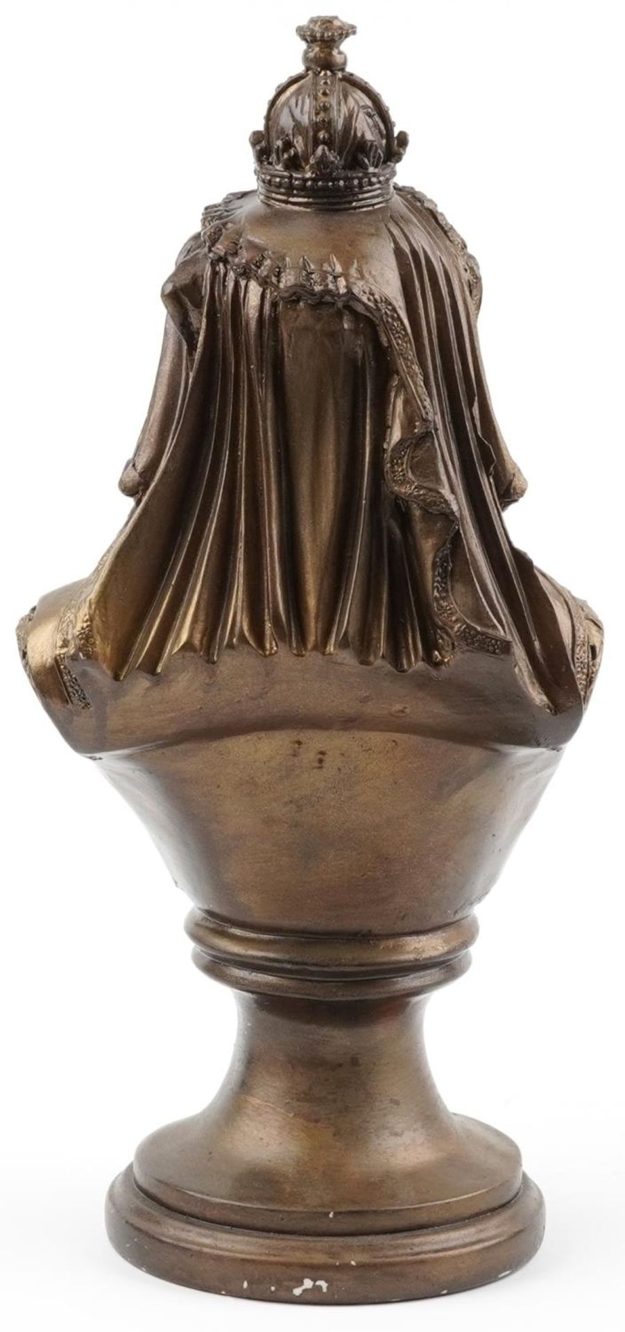 19th century style classical bronzed bust of Queen Victoria, 38.5cm high - Bild 3 aus 4