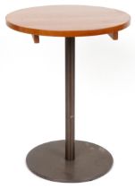 Pedrali, industrial wood and cast iron circular occasional table, 66cm high x 58.5cm in diameter