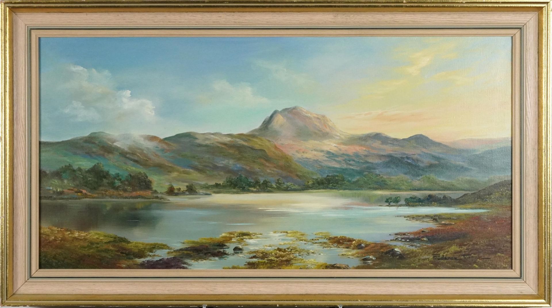 Prudence Turner - Loch Maree, Scottish school oil on canvas, inscribed verso, mounted and framed, - Bild 2 aus 6