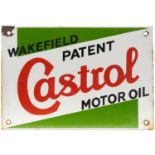 Automobilia interest Castrol Motor enamel advertising sign, 26cm x 18cm