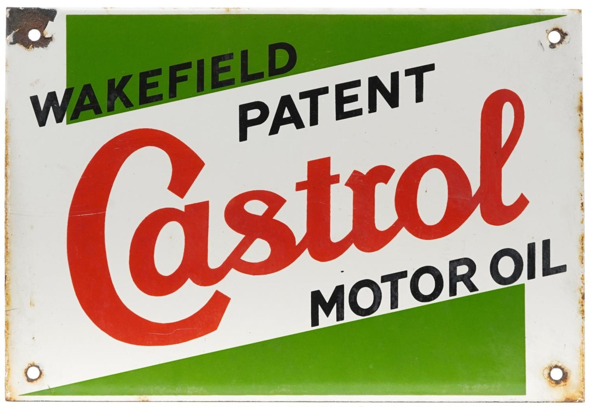 Automobilia interest Castrol Motor enamel advertising sign, 26cm x 18cm