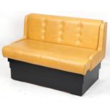 Mustard leather two seater boudoir bench, 120cm wide