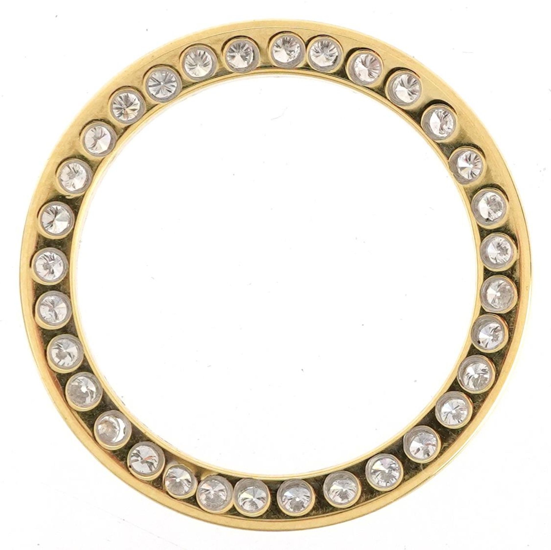 18ct gold diamond watch bezel, total diamond weight approximately 1.0 carat, 27.5mm in diameter - Image 2 of 2