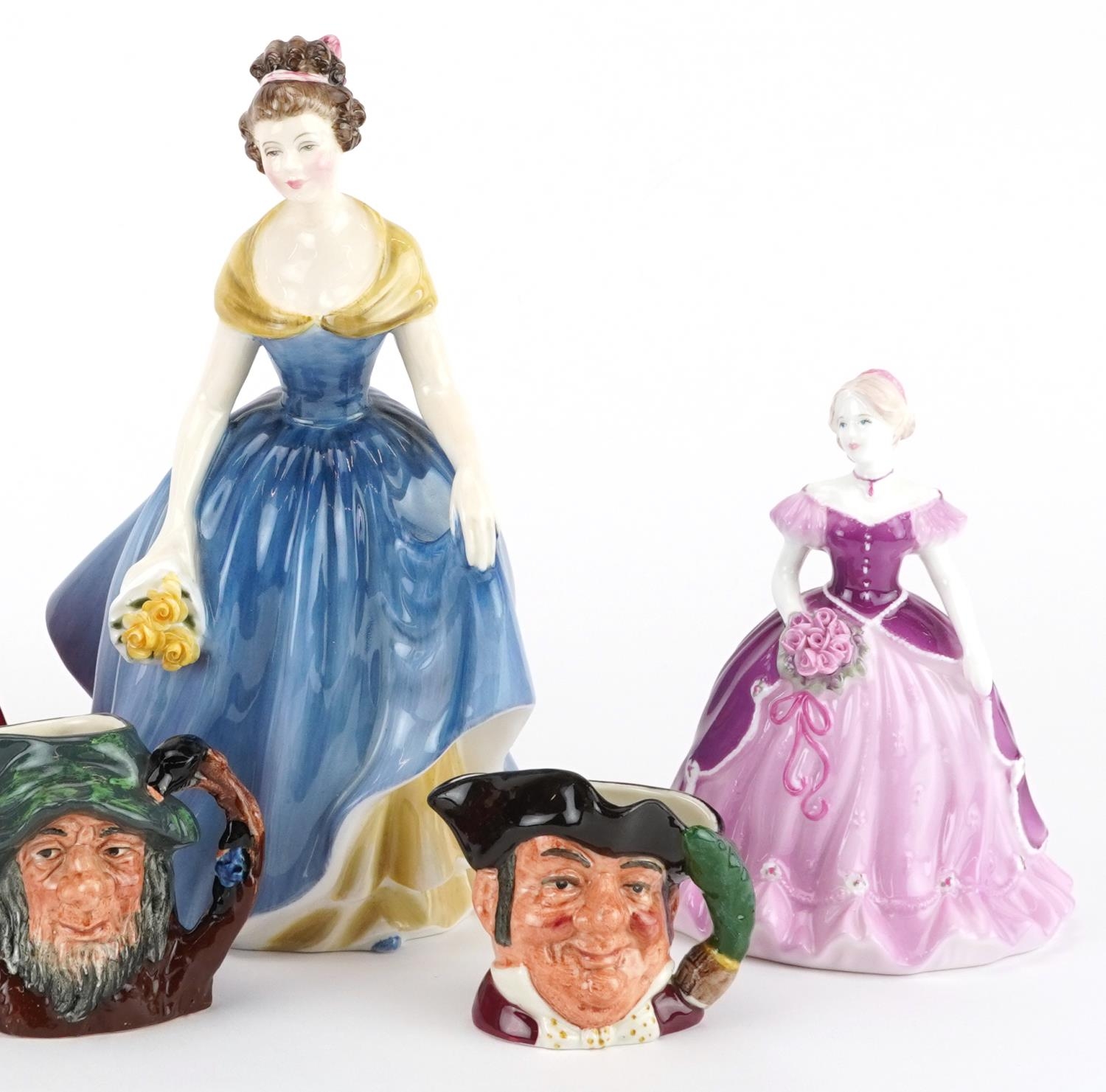 Collectable figures and character jugs including Royal Doulton Melanie and Coalport Epsom Summer - Image 3 of 5