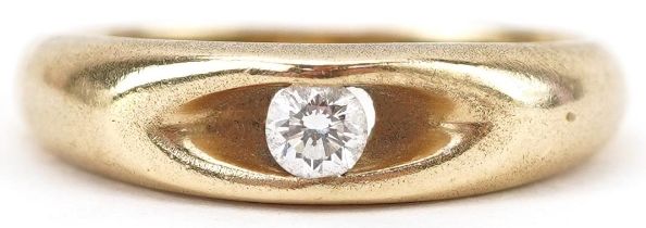14ct gold diamond solitaire ring, the diamond approximately 0.13 carat, size L/M, 3.3g