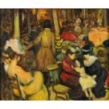 After Gaston la Touche - French theatre, Impressionist oil on board, mounted and framed, 33cm x 28cm