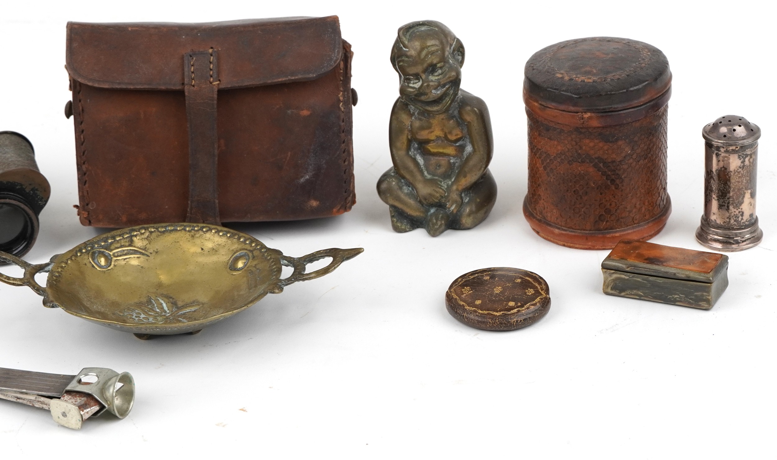 19th century and later sundry items including silver mounted cigar cutter, silver caster, three - Image 3 of 3
