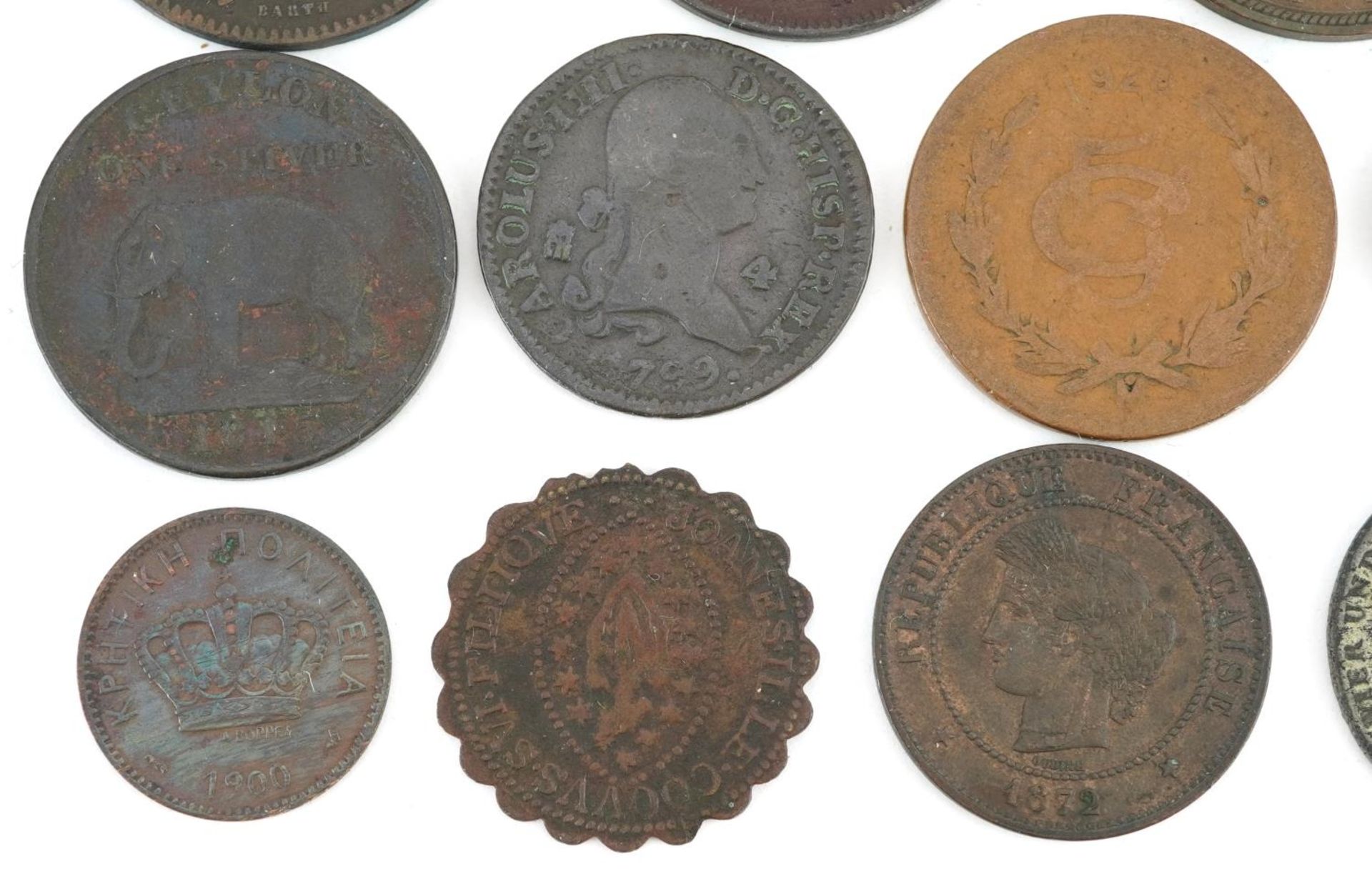 Antique and later world coinage including a Crete 1900 two lepta, South African 1898 penny, Ceylon - Bild 4 aus 10