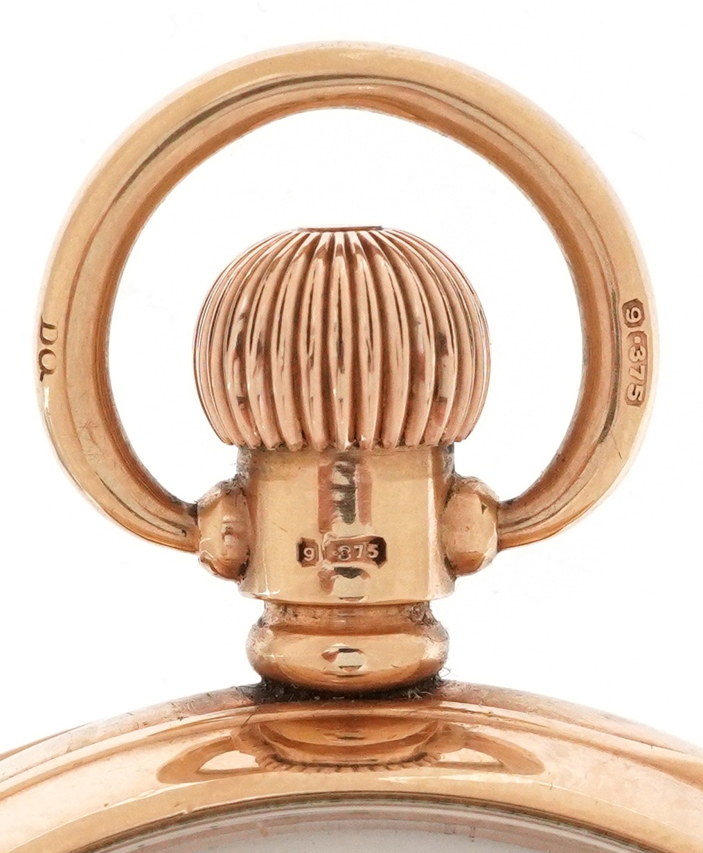 Doxa, gentlemen's 9ct gold open face keyless pocket watch having enamelled and subsidiary dials with - Image 2 of 8