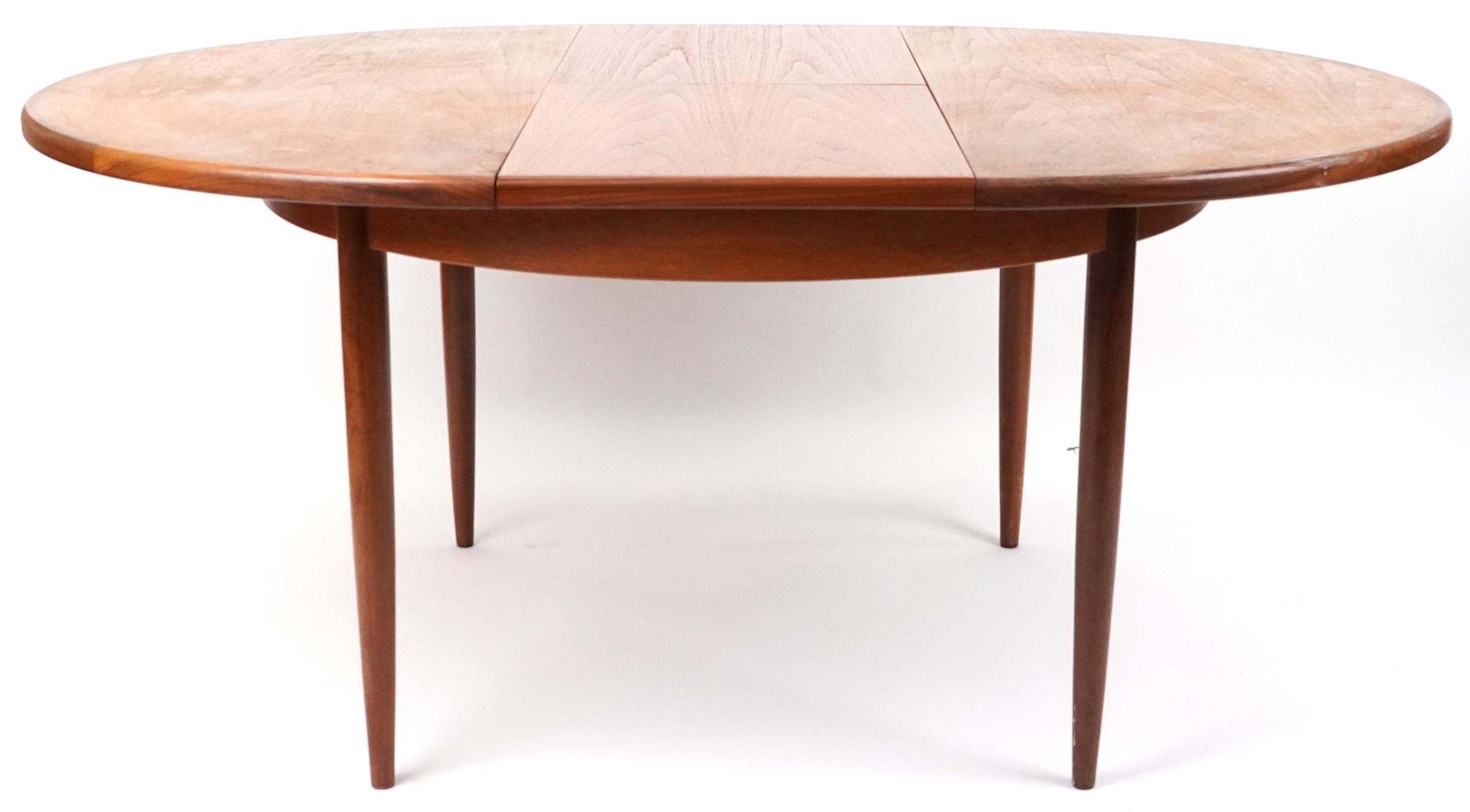 G Plan, mid century teak Fresco extending dining table, 73cm high x 121cm in diameter when closed - Image 3 of 5