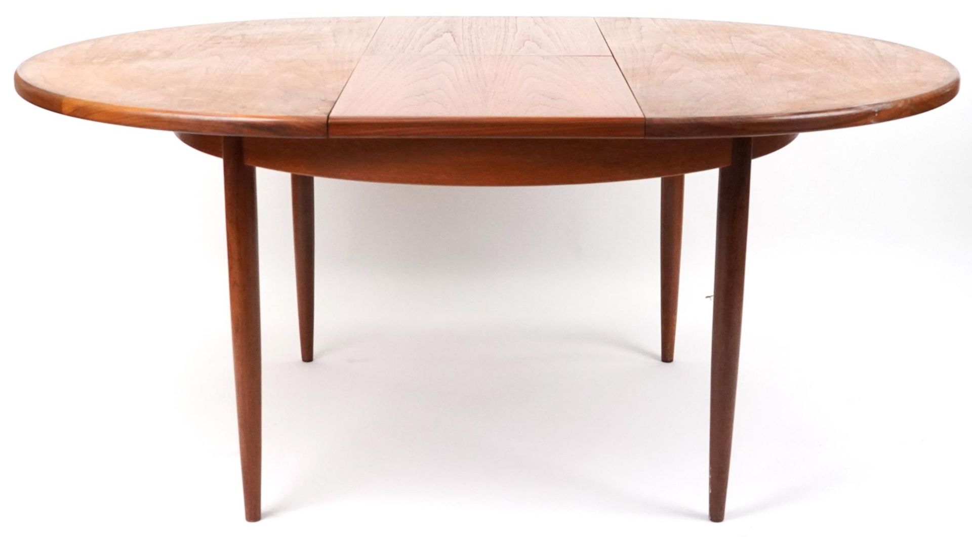 G Plan, mid century teak Fresco extending dining table, 73cm high x 121cm in diameter when closed - Bild 3 aus 5