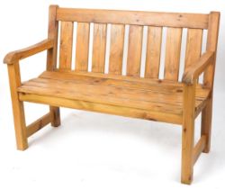 Alexander Rose Pine slatted garden bench, 92.5cm H x 102.5/ 182.5cm W x 59cm D