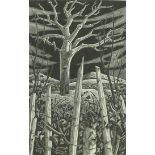 Monica Poole - Winter, wood engraving inscribed Florian Press 1983 verso, mounted, framed and