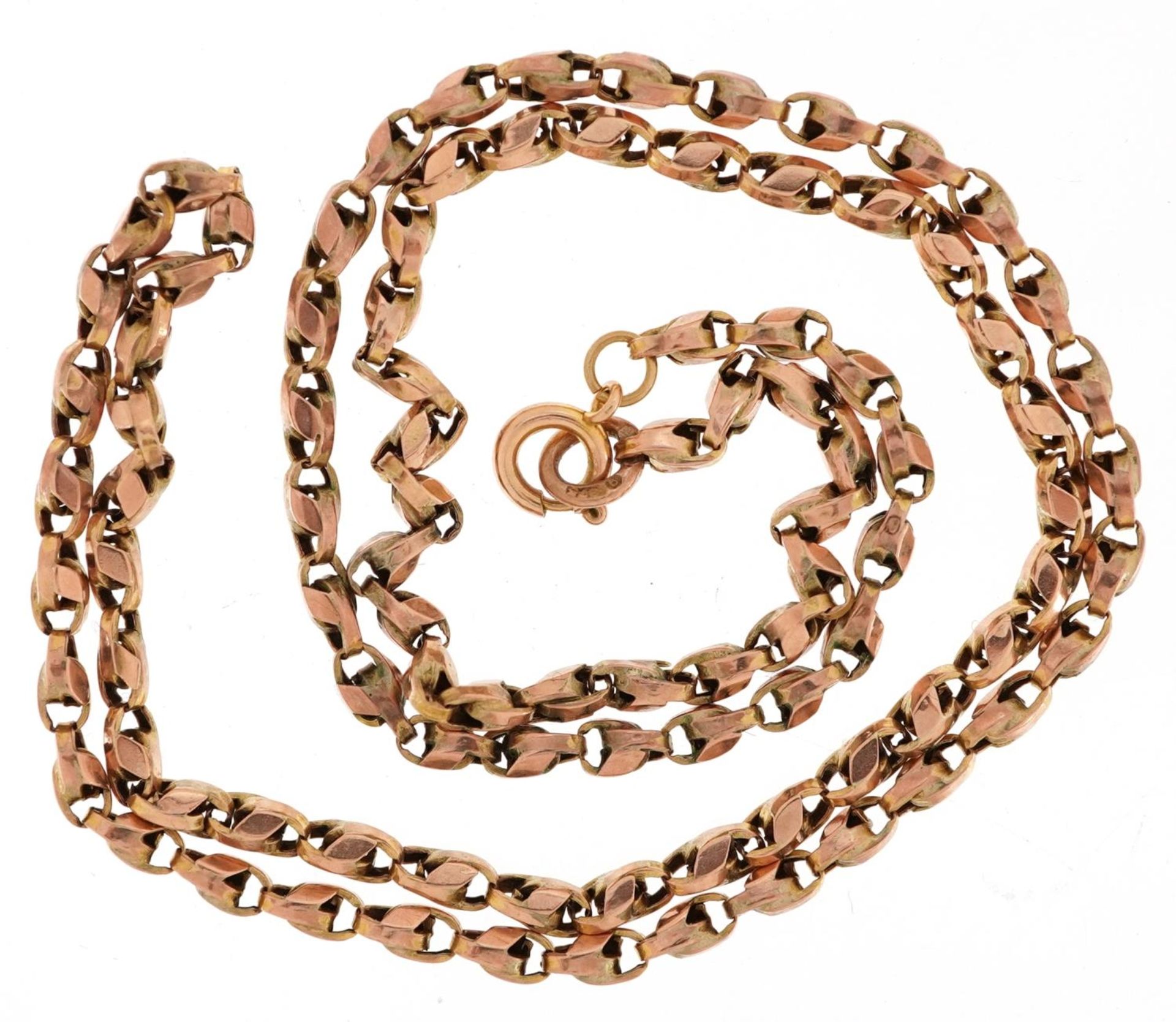 Victorian 9ct rose gold necklace, 46cm in length, 7.0g - Bild 2 aus 3
