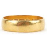 Victorian 22ct gold wedding band, Birmingham 1900, size O, 4.0g