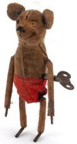 Early 20th century wind up clockwork mouse, possibly German, 10cm high