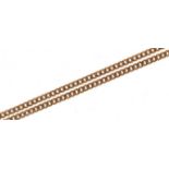 9ct gold fine curb link necklace, 48cm in length, 1.4g